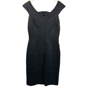 Tadashi Shoji Dress Women's Small Black‎ Bandage Bodcon Stretch Cocktail LBD